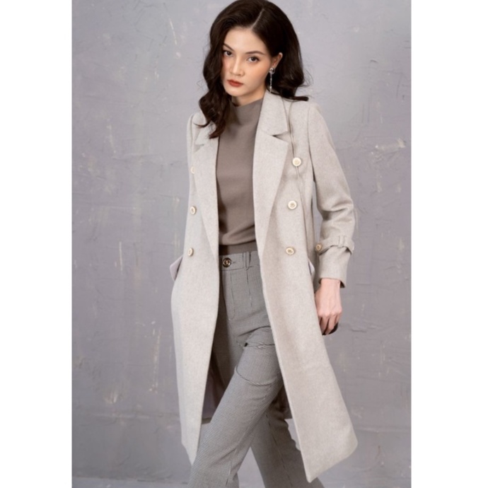 Áo mangto nữ dạ màu ghi Orchid CD23S196 | BigBuy360 - bigbuy360.vn