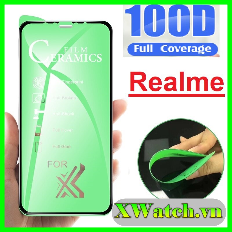 Cường lực dẻo 100D Full màn cho Realme 5 5i 6i Q - 5 pro / X lite / C1 C11 C12 X2 X2 pro 6 pro Realme GT neo 2T Q3 pro