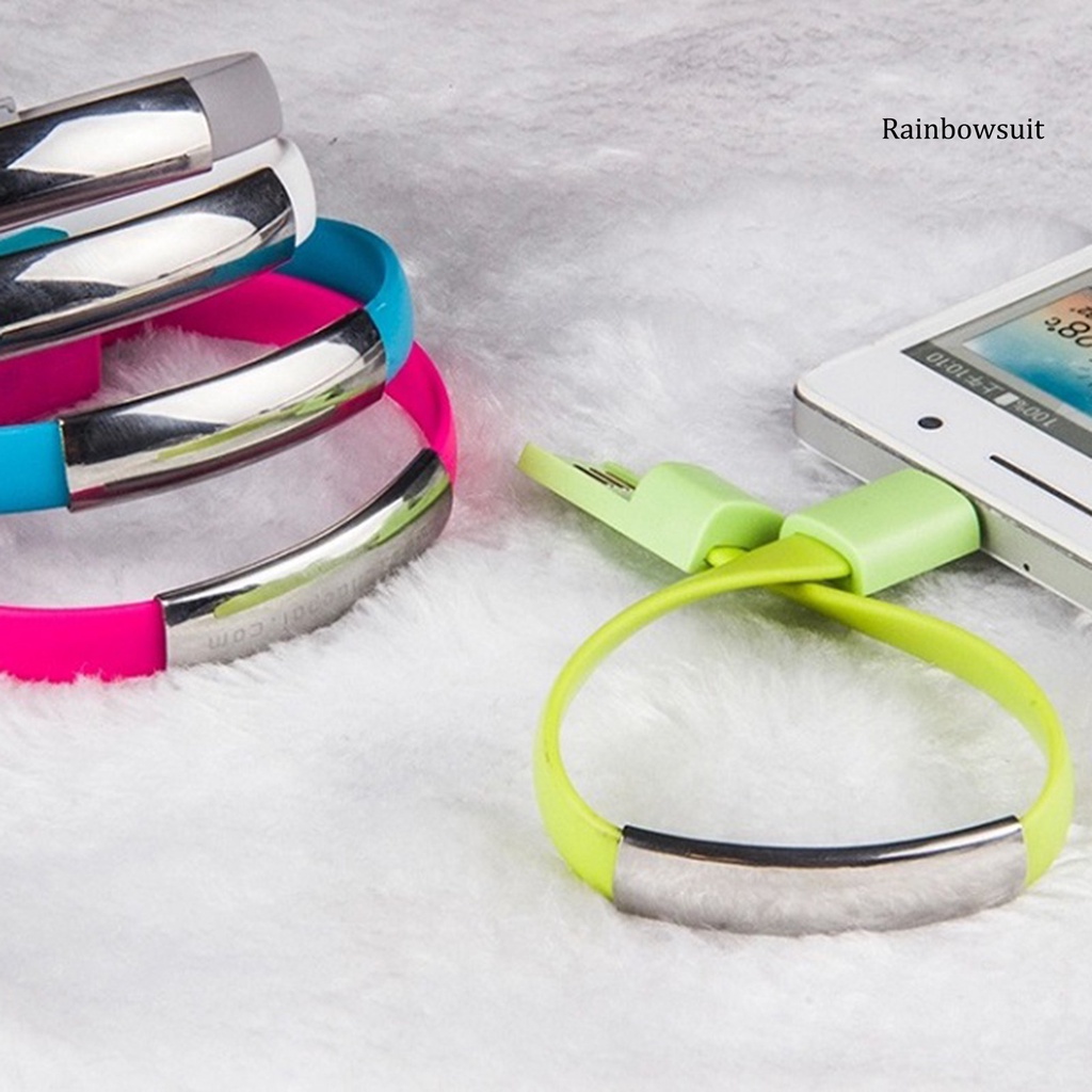 Dây cáp sạc nhanh 20cm micro usb type-c 8pin dạng vòng tay cho điện thoại di động