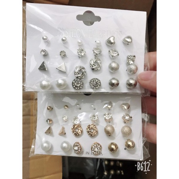 Bộ trang sức 12 bông tai đa phong cách cực đẹp, bộ trang sức cực cool