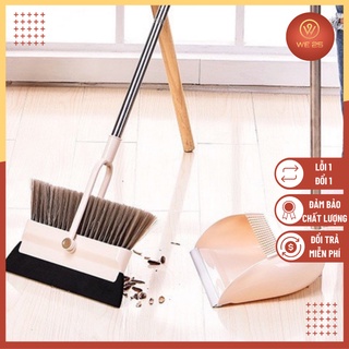 Mua Chổi nhựa quét nhà thông minh Inochi cán inox xoay 180 độ 2in1 kèm hót rác cán dài gấp gọn tiện dụng