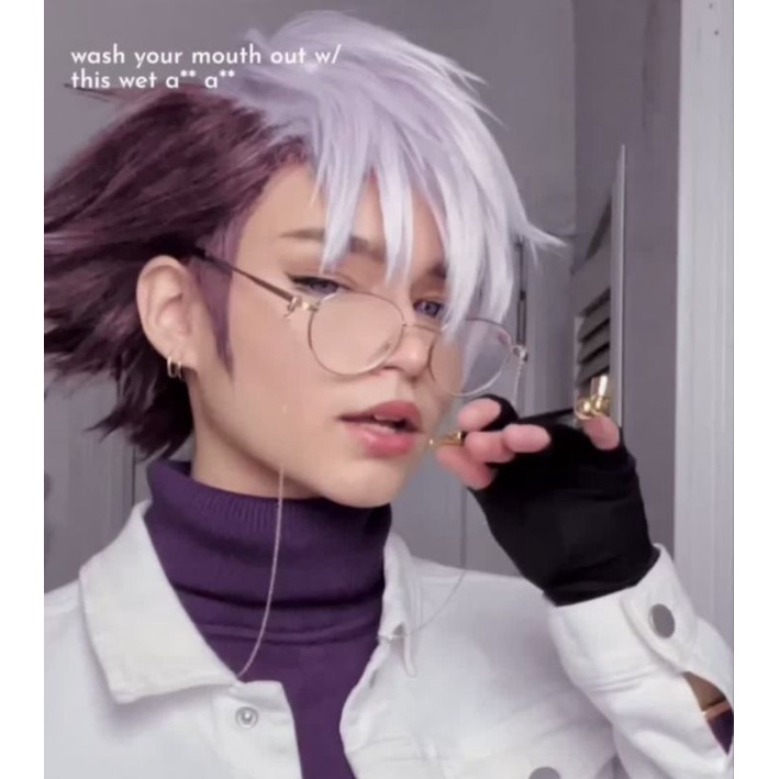 [sẵn] Wig/tóc giả Tsuchigomori Sensei - Jibaku shounen hanako-kun màu nâu tím [Miu Cosplay]