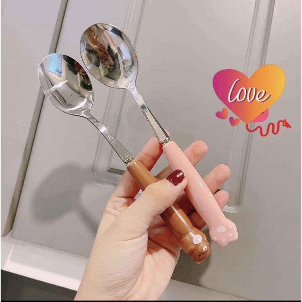 Thìa INOX 304 Cao Cấp Hình Thú Ngô Nghĩnh Cho Bé