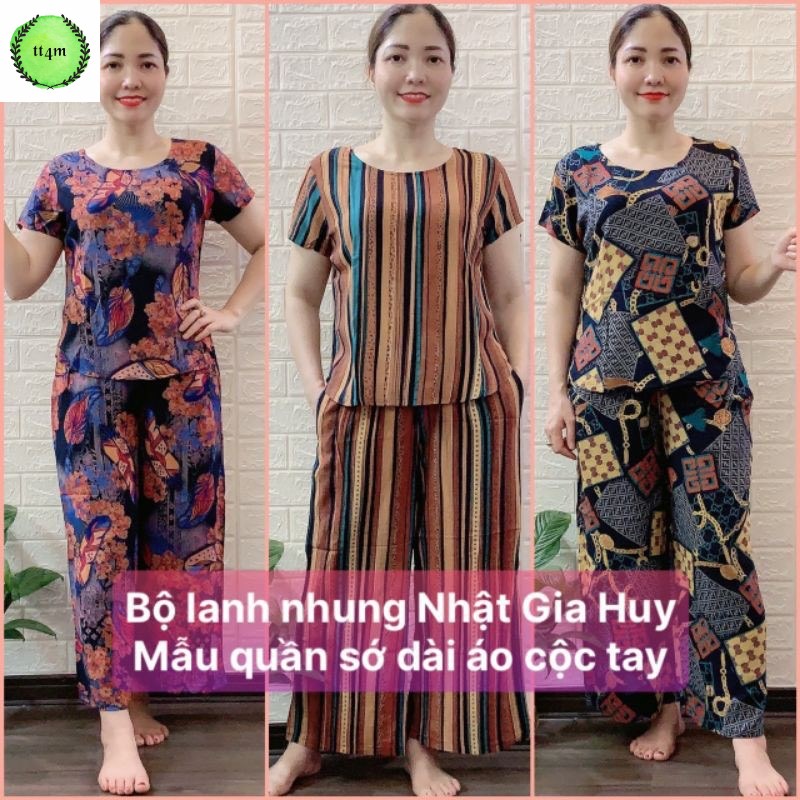 [ Vải Lanh KHÔNG Co Rút ] Đồ bộ trung niên Bộ Lanh Trung Niên Gia Huy mẫu Sớ Dài Lanh Nhung