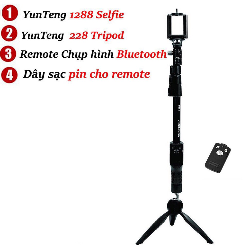 Gậy tự sướng YunTeng  1288 có điều khiển Bluetooth