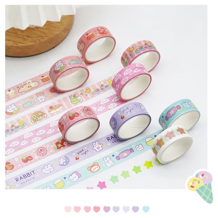 Cuộn Băng Keo Giấy Trang Trí Washi Tape - SP tự chụp, Trang Trí decor sổ