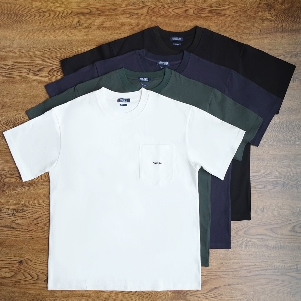 3ZK7 nautica Hasegawa Zhaoxiong heavy 300g cotton loose short sleeve pocket couple T-shirt city boy2021