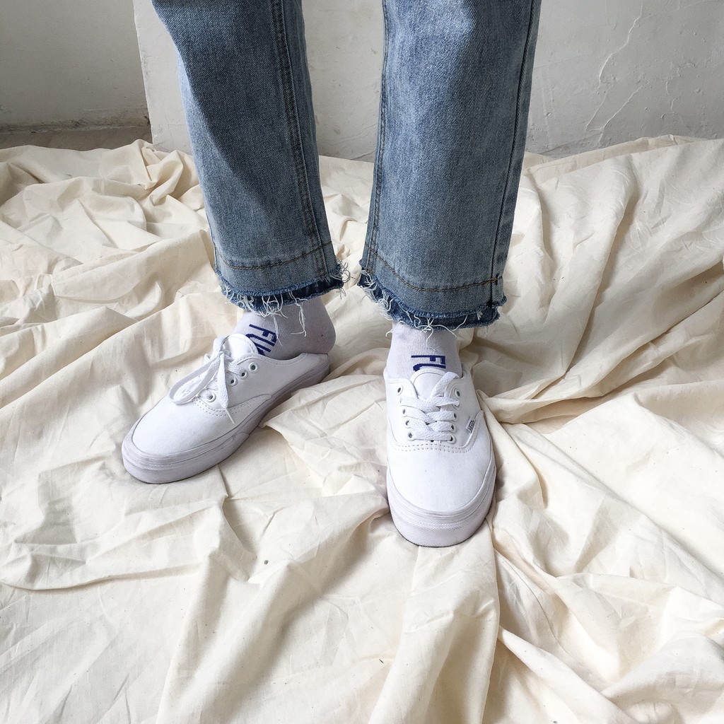Quần Baggy Jean sước  - gấu chân 2 tầng