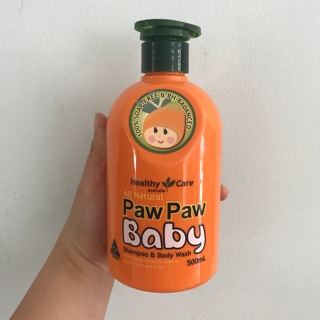 Sữa tắm gội Healthy Care All Natural Paw Paw Baby 500ml của Úc
