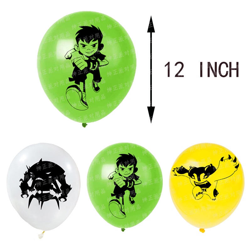 Kids Ben10 Cartoon Theme Party Decor Set Baby Birthday Banner Cake Topper Balloon Supplies Fashion Accessories Gifts YBC#