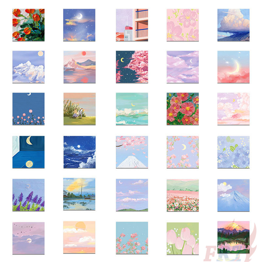 ❉ Beautiful Scenery Series 07 Art Gallery . Oil Paintings Stickers ❉ 56Pcs/Set DIY Fashion Mixed Luggage Laptop Skateboard Doodle Decals Stickers
