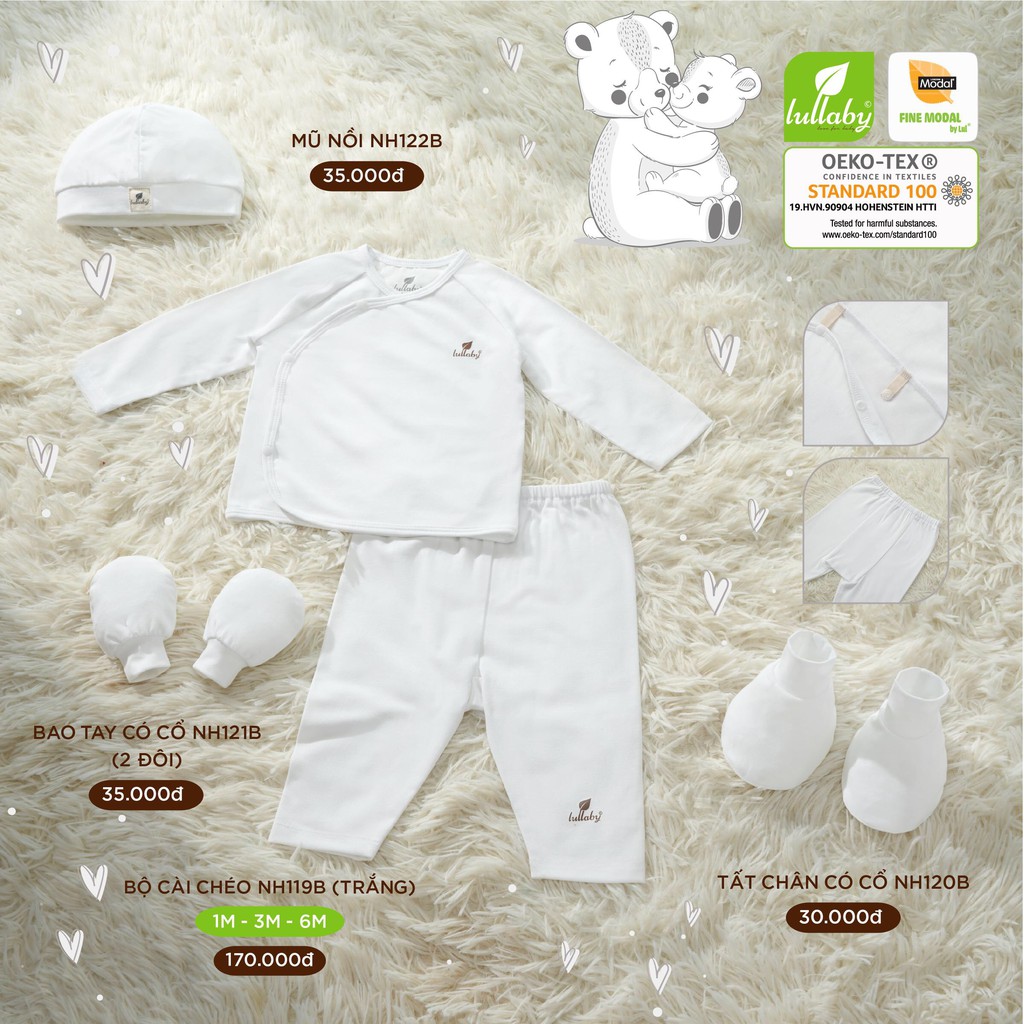 Bộ sơ sinh cài chéo chất liệu cao cấp Lullaby