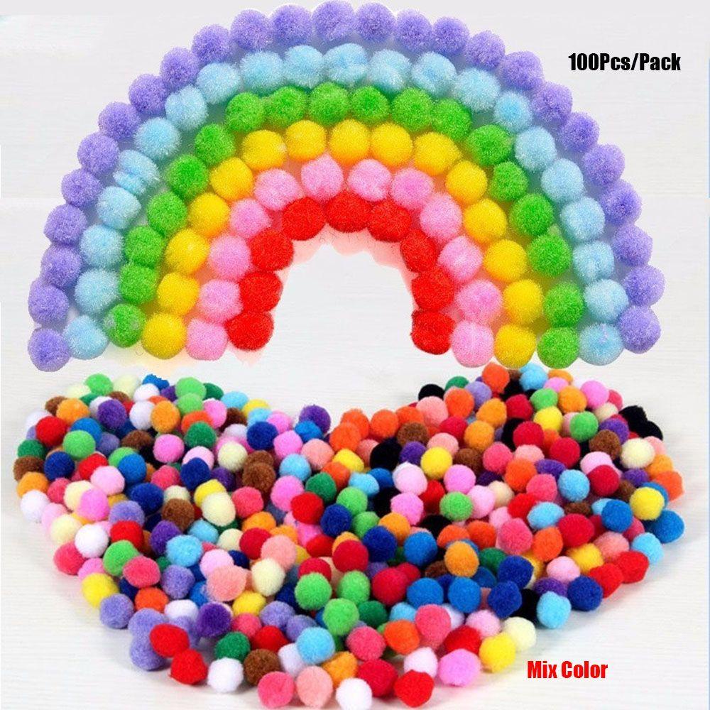 Luol Set 100 Cục Bông Xù Nhiều Màu Sắc Đáng Yêu Thân Thiện Với Môi Trường Dùng Để Trang Trí
