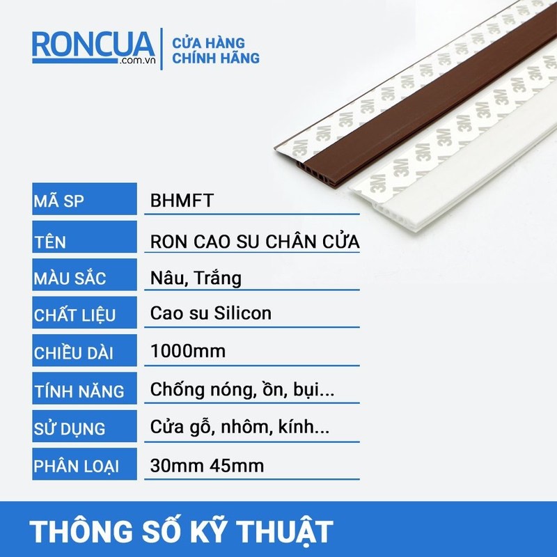 Ron lấp kín khe hở chân cửa ngăn bụi và côn trùng RONCUA ( 1m)