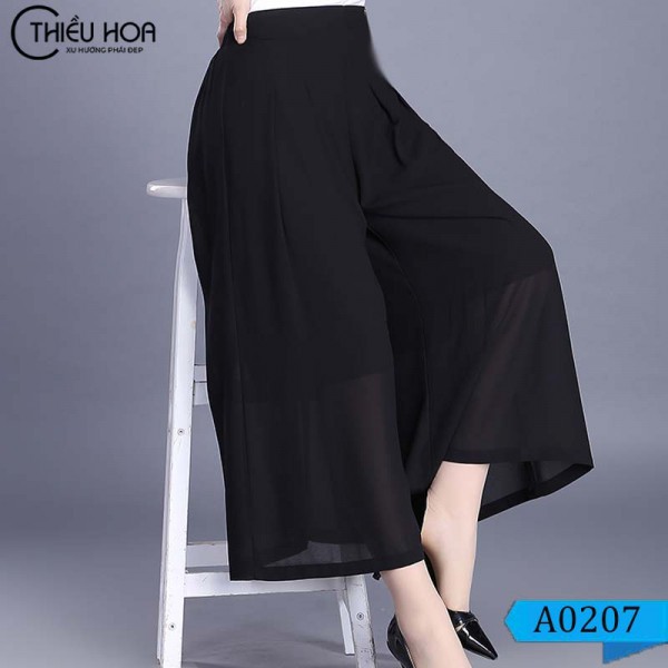Quần Ống Rộng Chiffon Dáng Culottes Dành Cho Phụ Nữ Trung Niên Thiều Hoa A0207