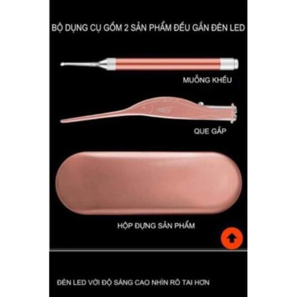 Ngoáy Tai 3 in 1 Có Đèn Pin, Bộ Đèn Soi Lấy Ráy Tai Hộp Nhôm Cao Cấp
