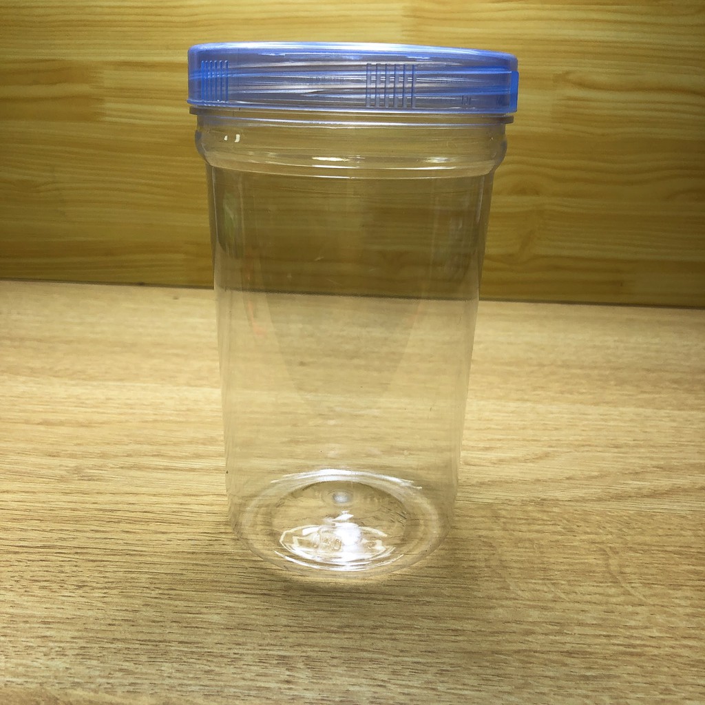 Hủ ly nhựa size trung có nắp đậy 15cm thanh lý hàng trưng bày M2T