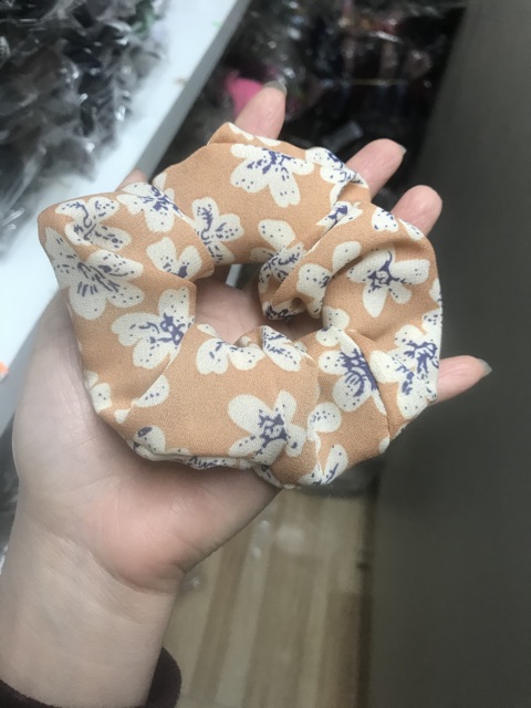 Sỉ 10 dây buộc tóc scrunchie vải bản to 4,5-5cm