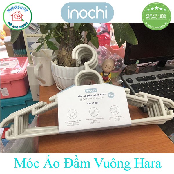 [ Set 10] Móc Quần Áo Vuông Hara 180 Tiện Lợi, Móc Áo Đầm Vuông Cao Cấp Inochi