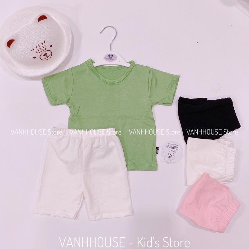 Áo thun trơn , quần legging ngố đùi cho bé yêu năng động