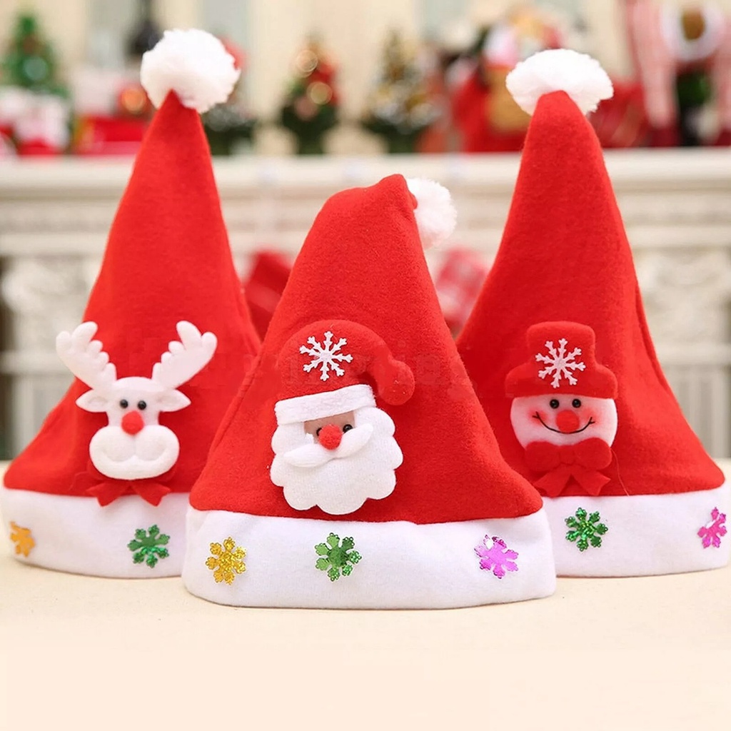 Mũ Giáng Sinh Có Đèn LED Phát Sáng Mừng Năm Mới Hình Người Tuyết ElK Ông Già Noel