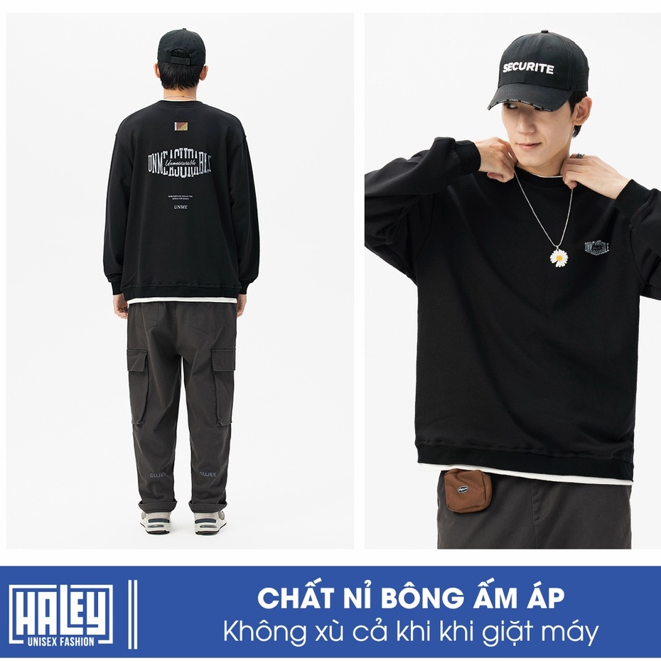 Áo Sweater HALEY Nam Nữ Vintage Phong Cách Hàn Quốc, Chất Nỉ Dày Dặn Ấm Áp HALEY HD129