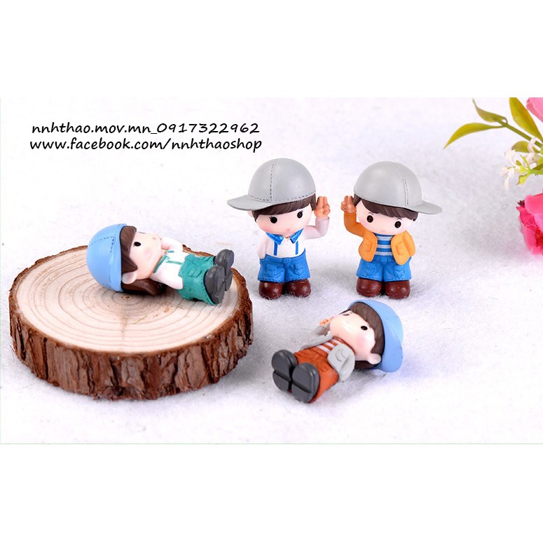 Tượng chibi bé trai trang trí mô hình, tiểu cảnh