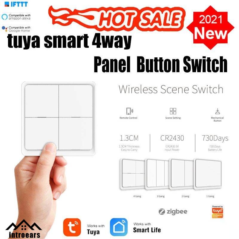  Tuya Smart ZigBee Wireless Free Sticker 4-way Panel Scene Button Switch INTRO