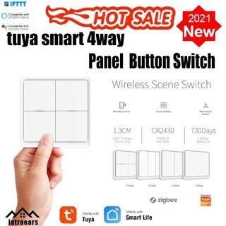 Tuya Smart ZigBee Wireless Free Sticker 4-way Panel Scene Button Switch INTRO