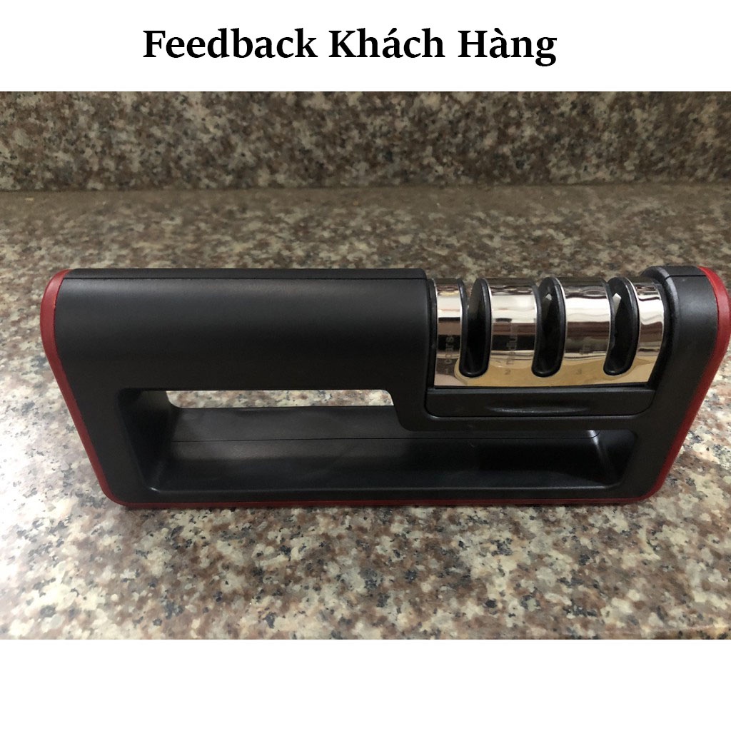 Dụng Cụ Mài Dao Kéo Siêu Sắc, Cây Mài Dao Cầm Tay 3 Rãnh, Bộ Dụng Cụ Nhà Bếp Cao Cấp (Đi Kèm Đồ Nạo Rau Củ)