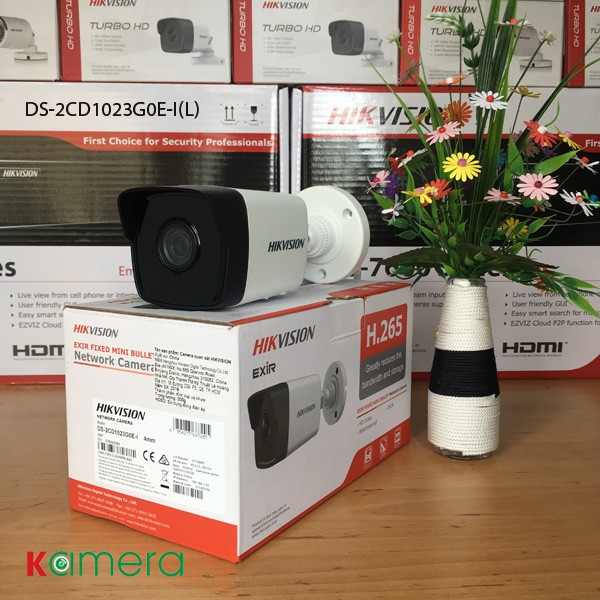 Camera IP hồng ngoại 2.0 Megapixel HIKVISION DS-2CD1023G0E-I hỗ trợ cấp nguồn Poe, phù hợp lắp nhà xưởng Bh 2 Năm