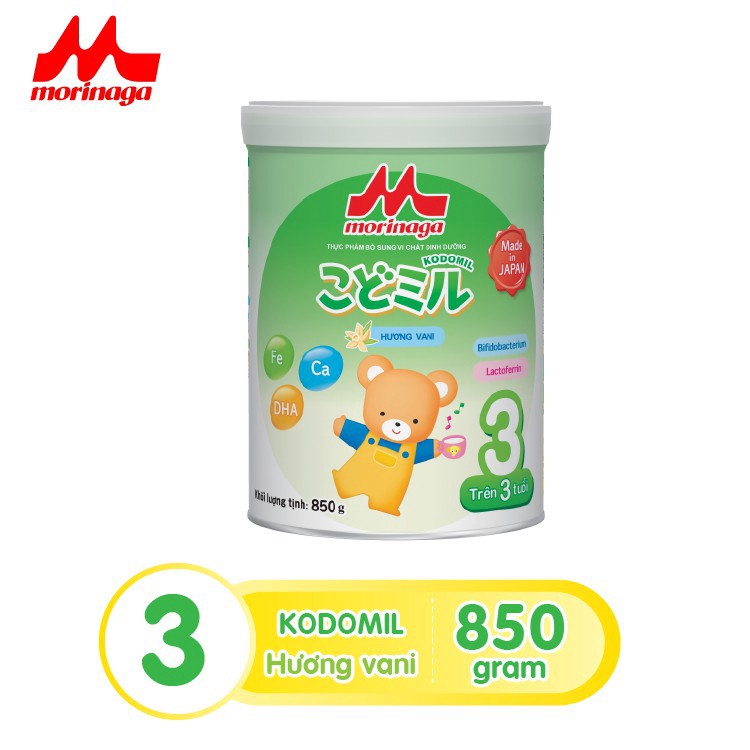 Sữa bột Morinaga KODOMIL Số 3 (Kodomil) 850g Cho Bé Từ 3 Tuổi[Hàng còn nguyên đai KM]