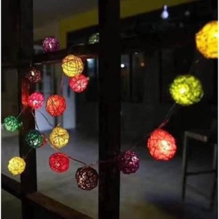 Đèn led trang trí hình quả cầu mây