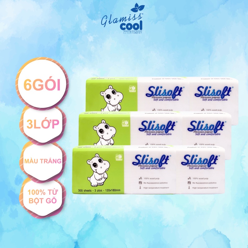 Combo giấy rút đa năng cao cấp, giấy rút Slisoft Trắng 300 lớp siêu dai, mềm mịn an toàn cho sức khỏe