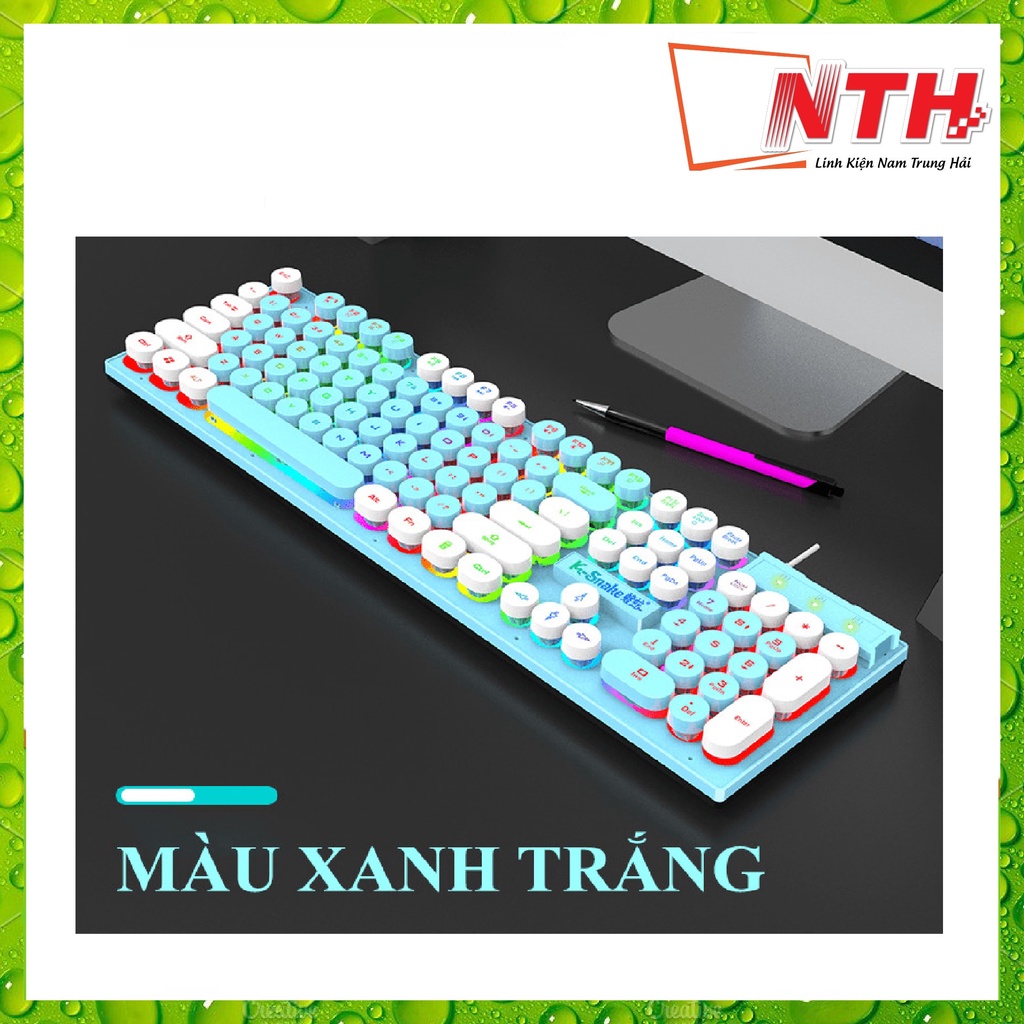 Bàn phím giả cơ K-SNAKE K4 NÚT TRÒN thế hệ mới phối màu cực đẹp với đèn led xuyên phím dành cho game thủ - NTH