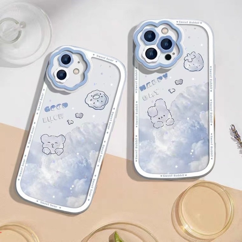 Ốp Điện Thoại Silicon Mềm Trong Suốt Họa Gấu Dễ Tiết Thỏ Thương Dành Cho Iphone 11 Pro Max 13 Pro Max 12 Pro Max X Xr Xs Max 7 Plus 8 Plus