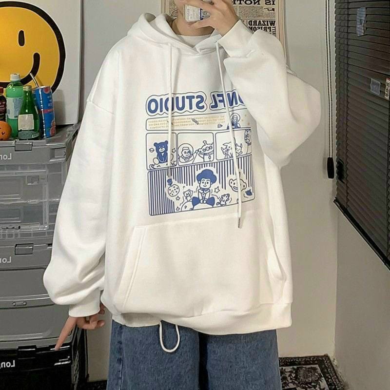 Áo hoodie unisex tay phòng phong cách