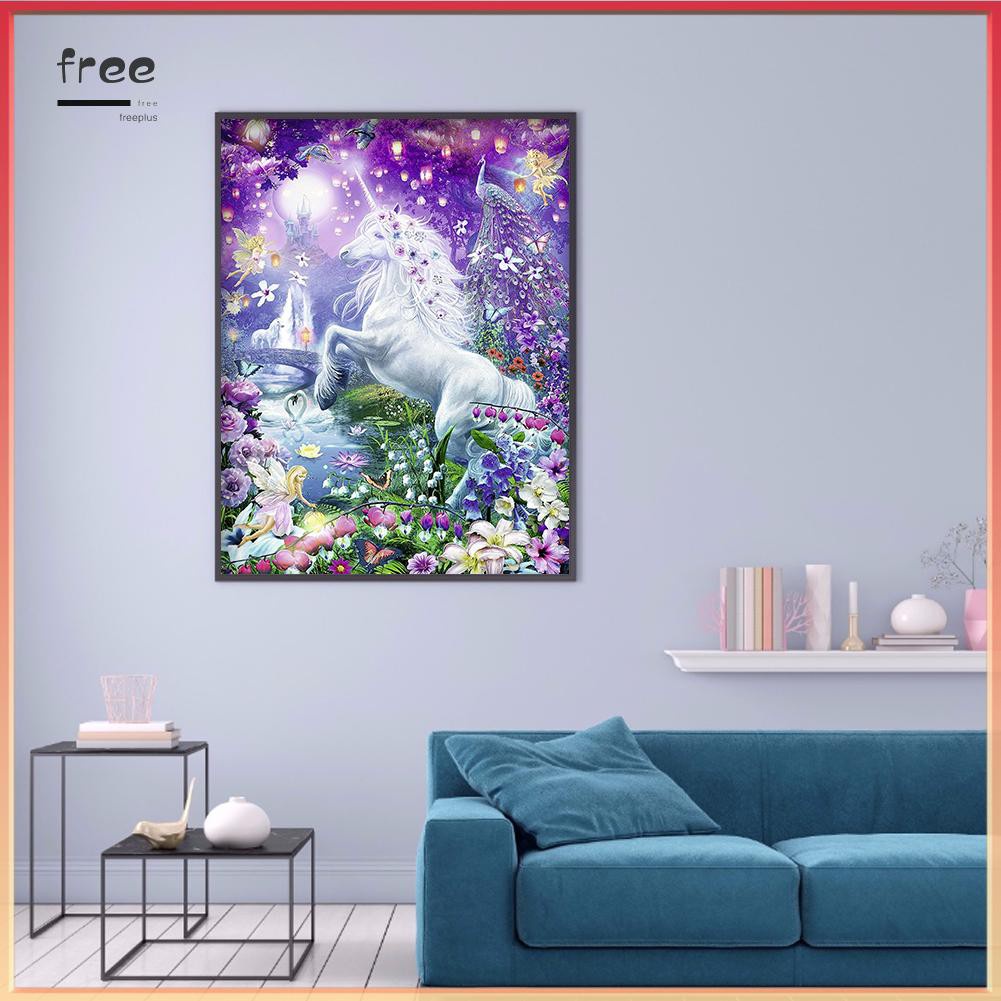 Tranh đính đá treo tường trang trí nội thất hình ngựa tuyệt đẹp 5D DIY