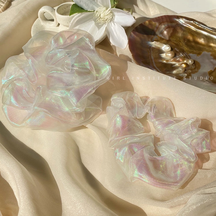 Dây buộc tóc đuôi ngựa bằng cao su bọc Organza lấp lánh dễ thương cho nữ | BigBuy360 - bigbuy360.vn