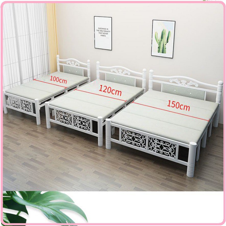 RE0675. 3  Giường sắt gấp gọn 150x195cm tặng nệm gối - Giường xếp sắt | BigBuy360 - bigbuy360.vn