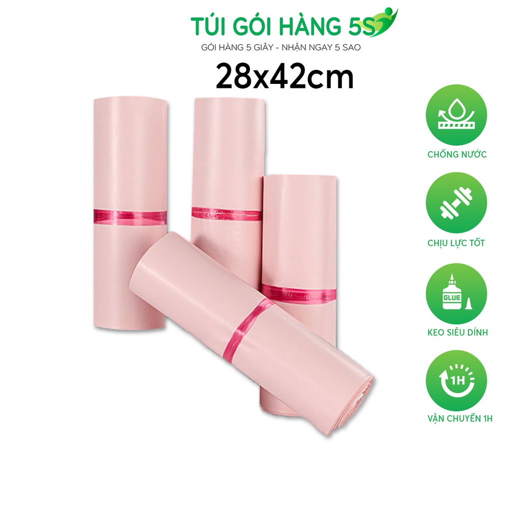 Túi Gói Hàng, Túi Đóng Hàng Niêm Phong Keo Tự Dính 5S Kích Thước 28x42cm Cuộn 100 Túi