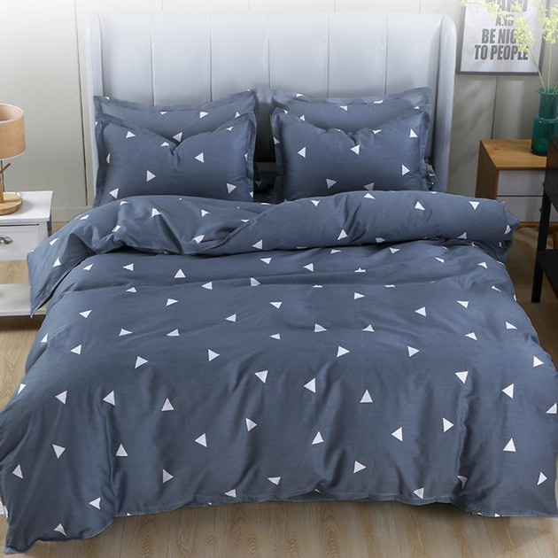Trọn bộ 5 món vỏ bọc mền  và ga kèm 3 vỏ gối mẫu Khủng Long Bơ poly cotton - Vỏ chăn có khoá kéo
