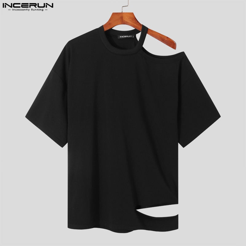 Áo thun INCERUN tay lửng khoét vai thời trang dành cho nam