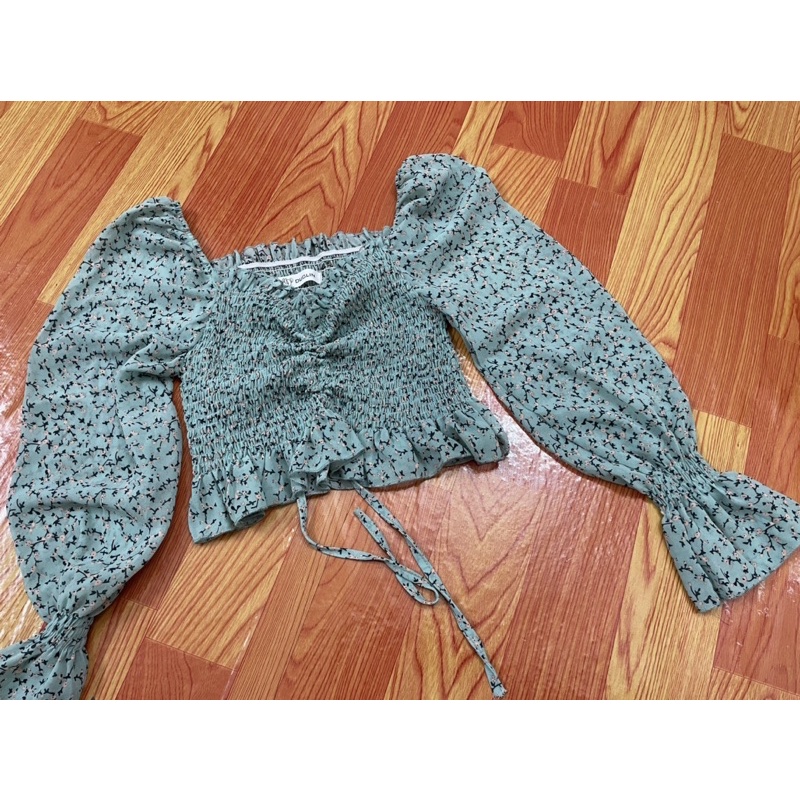 Áo hoa nhí crotop tay dài