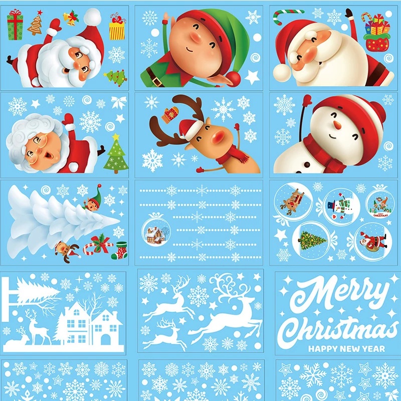 Giấy dán tường 20*30cm họa tiết ông già noel tuần lộc trang trí phòng khách/phòng ngủ