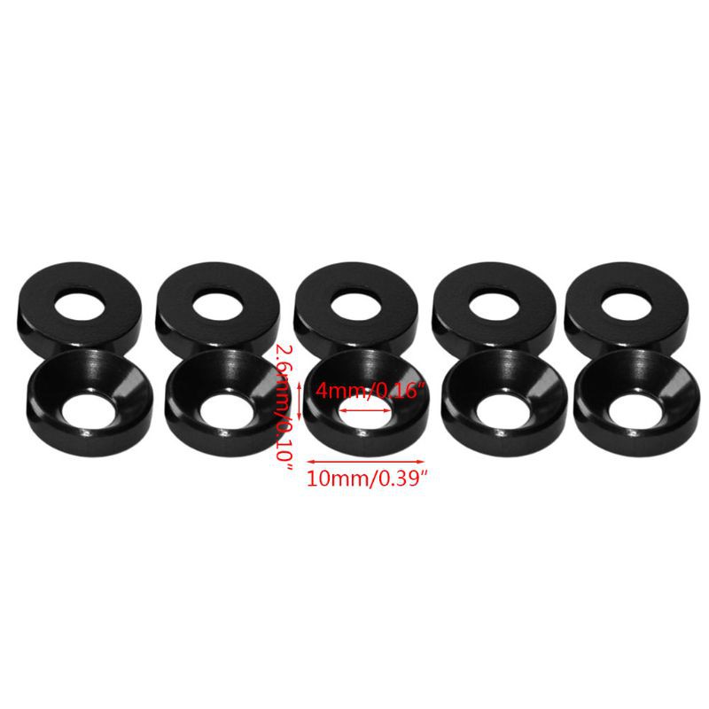 Set vòng đệm ốc vít đầu chìm hợp kim nhôm M4 anode hóa mới
