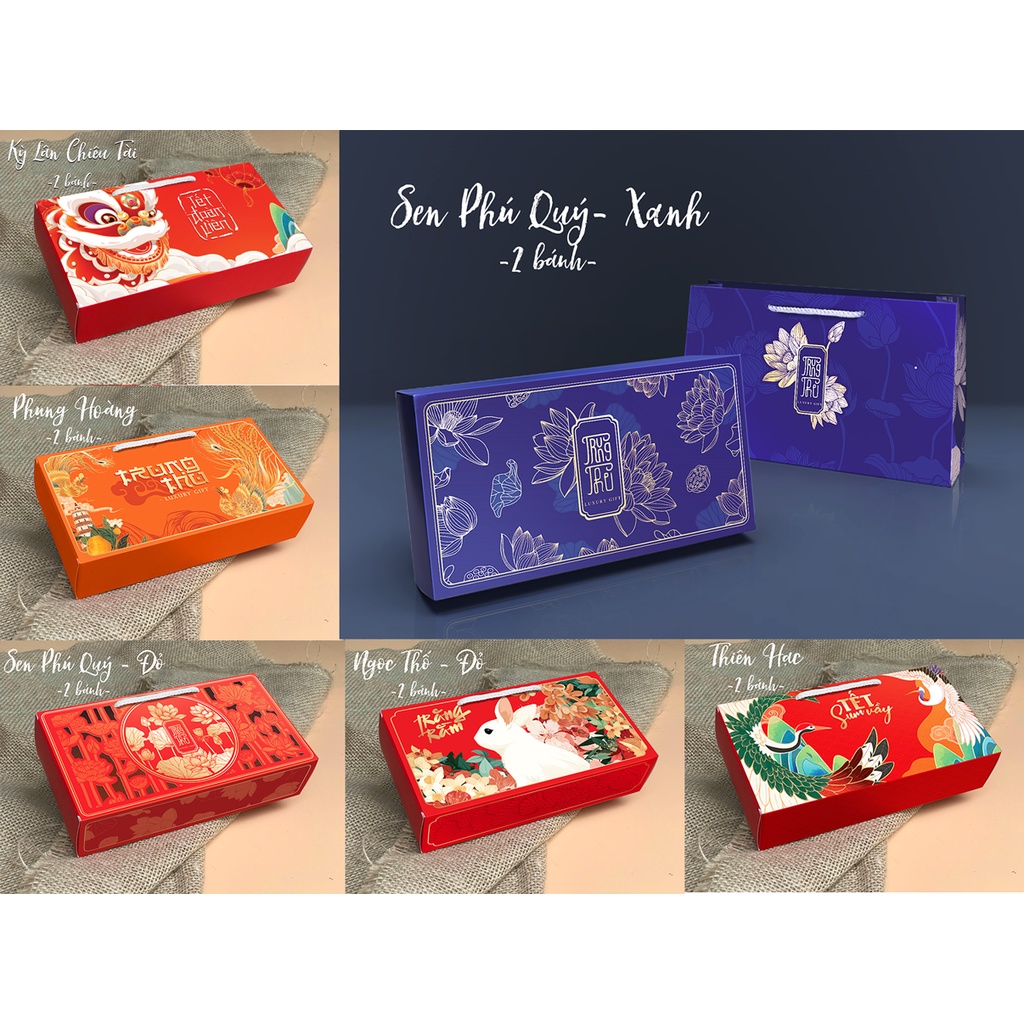 - Hộp đựng 2 bánh Trung thu các mẫu
