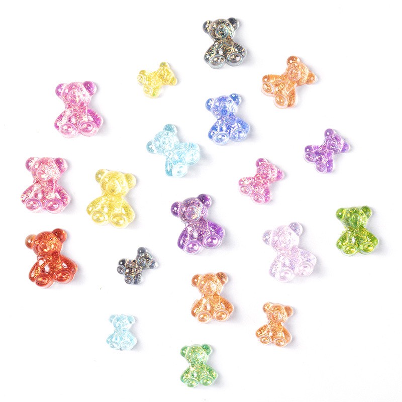 Set 3 Charm (C284) slime/ Dụng Cụ Charm Nail/  Trang Trí [Ko Keo &amp; Nút] Hình Gấu Trong Suốt