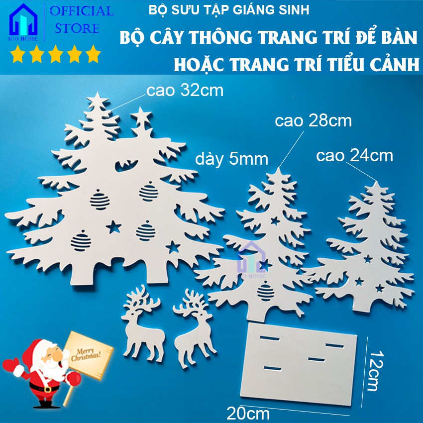 Cây thông Noel mini  💖 FREESHIP💖 đẹp giá rẻ để bàn trang trí Giáng Sinh hoặc trang trí tiểu cảnh