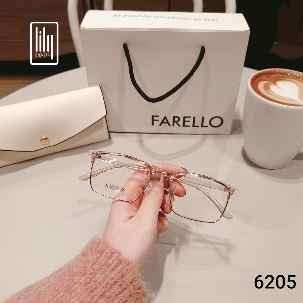 Gọng kính cận mắt vuông thời trang nam nữ Lilyeyewear chất nhựa dẻo cao cấp nhiều màu 6205 | BigBuy360 - bigbuy360.vn